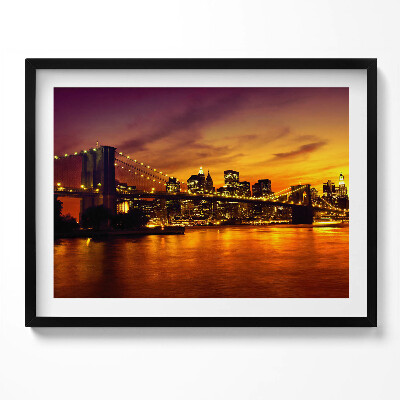 Tablou rama Vedere de seară a podului Brooklyn