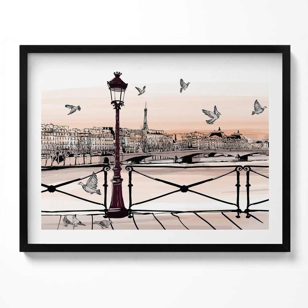 Tablou rama Apus de soare pe Sena