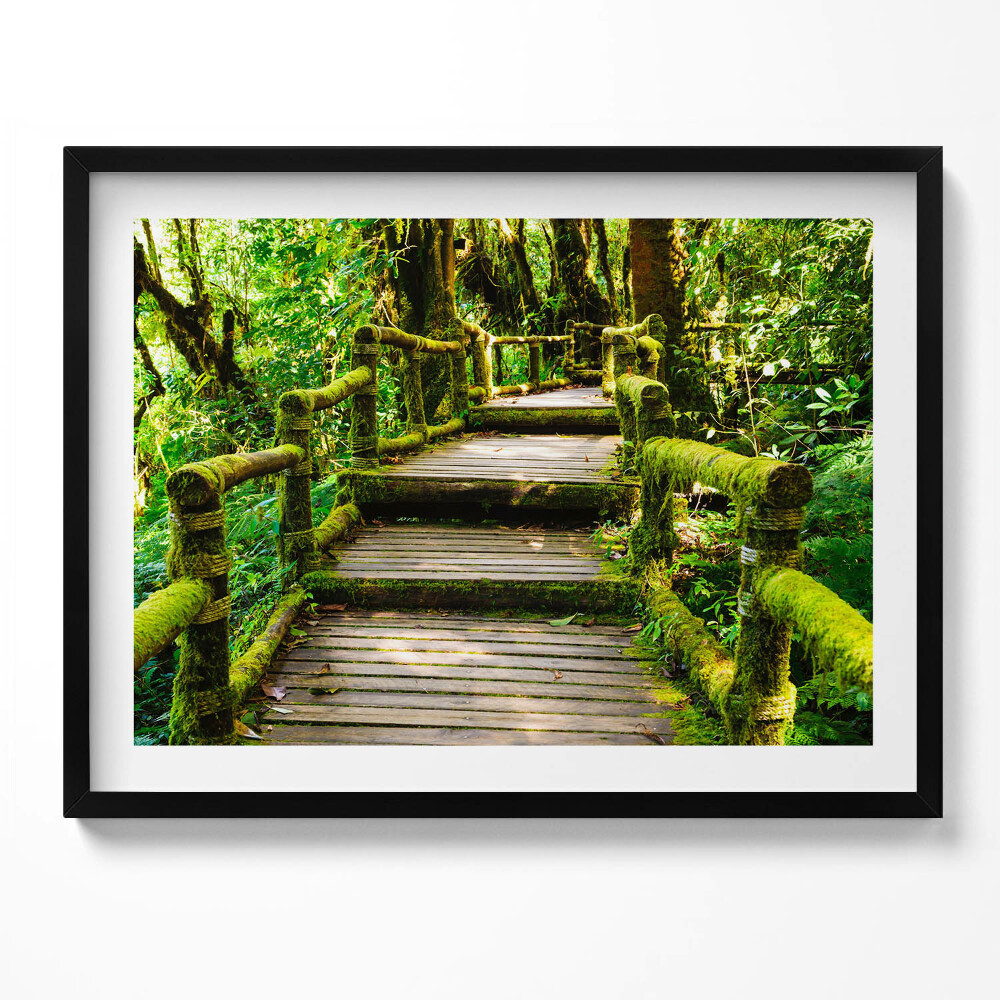 Tablou living cu rama Alee din lemn - agroturism