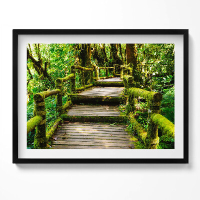 Tablou living cu rama Alee din lemn - agroturism