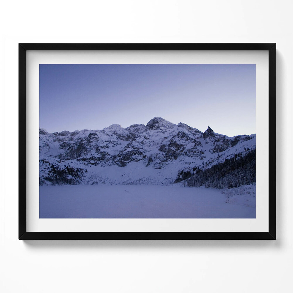 Tablou rama Peisaj al munților acoperiți de zăpadă