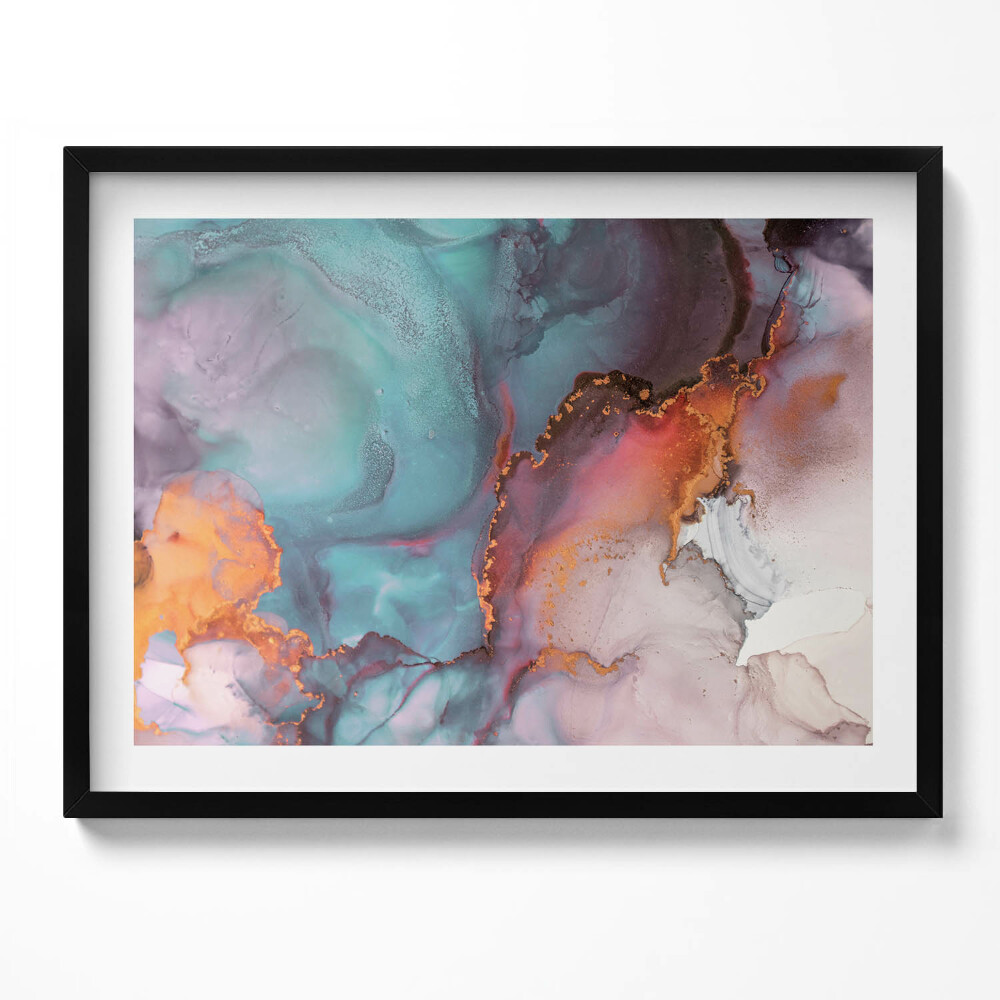 Tablou rama Marmură aurie turcoaz