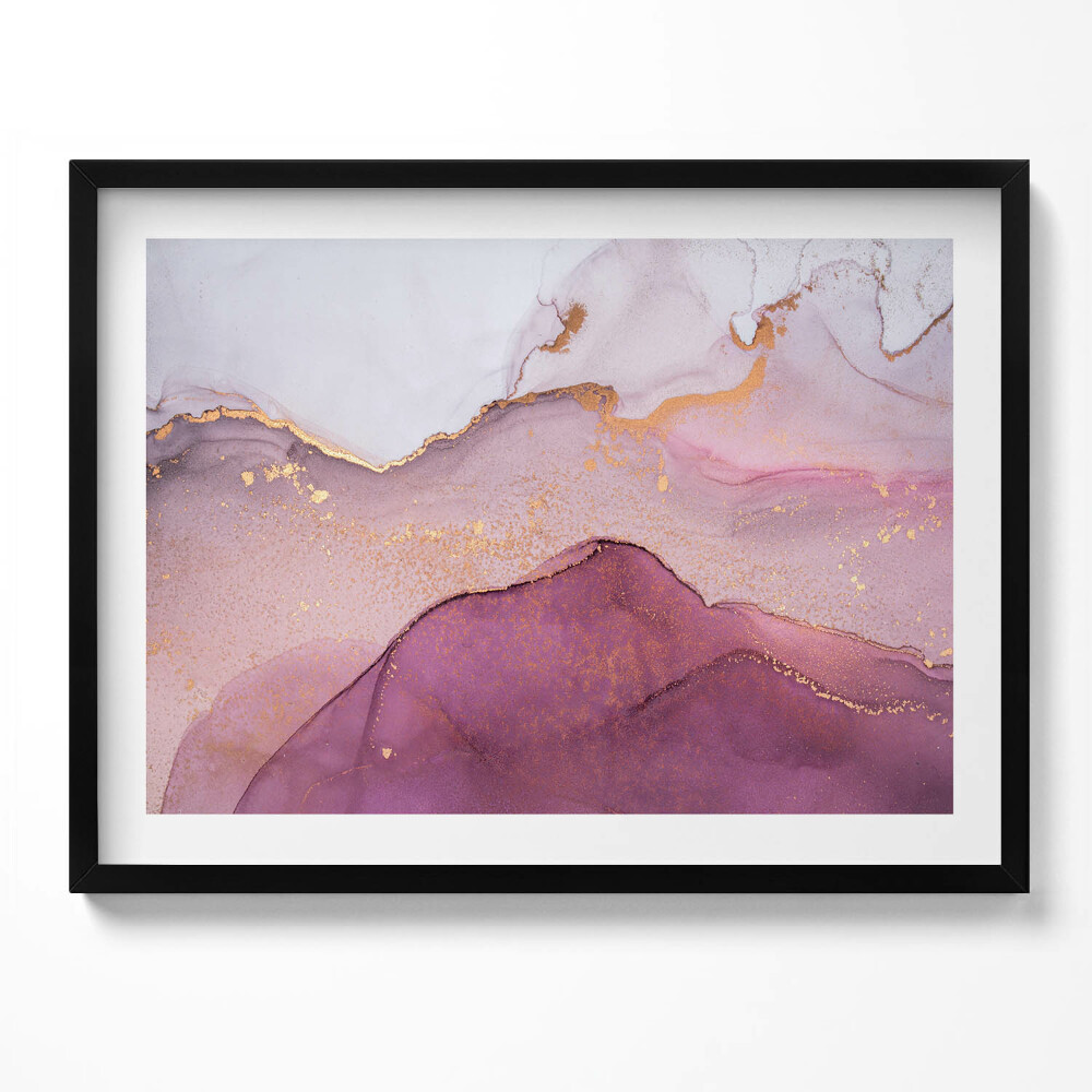 Tablou living cu rama Rezumat roz cu aur