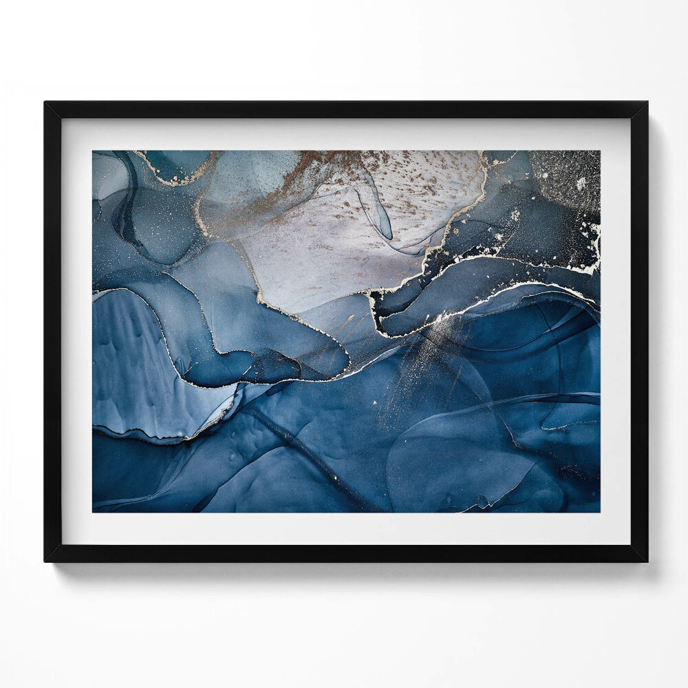 Tablou rama Abstract albastru cu auriu