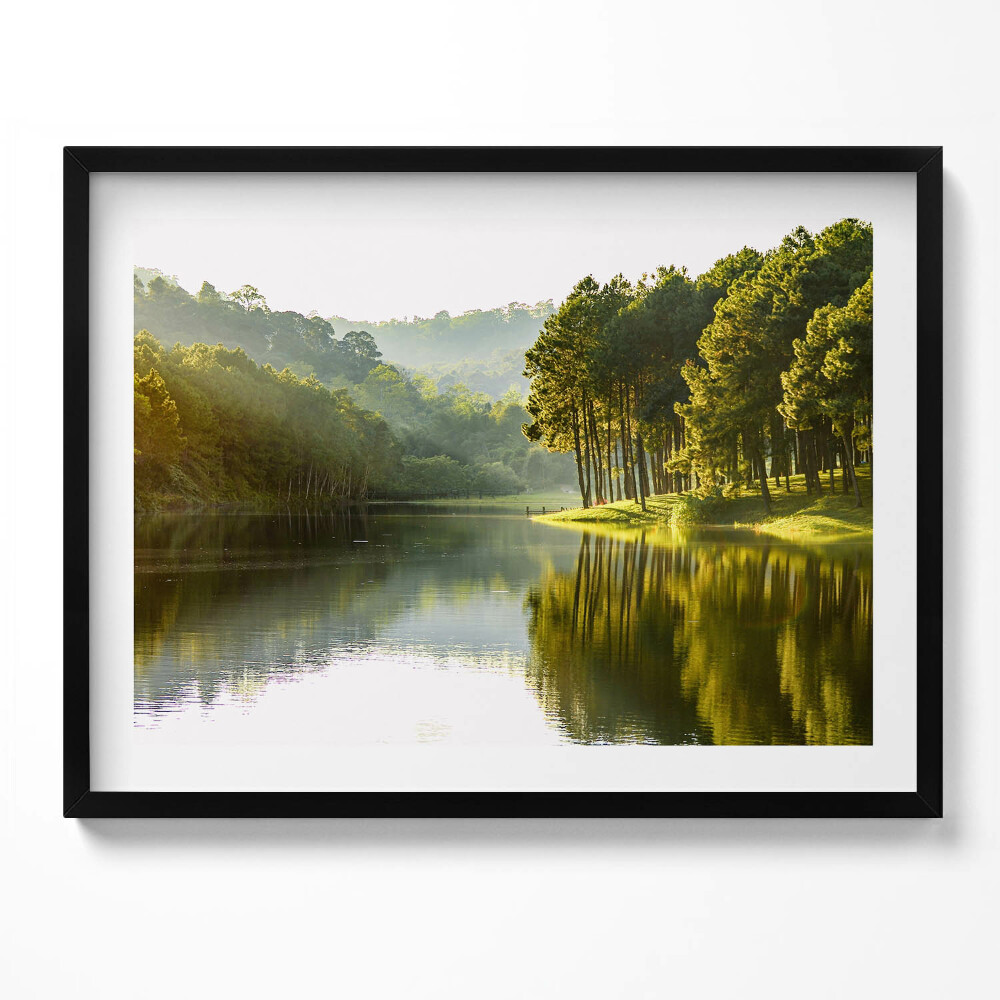 Tablou rama Peisajul râului verde