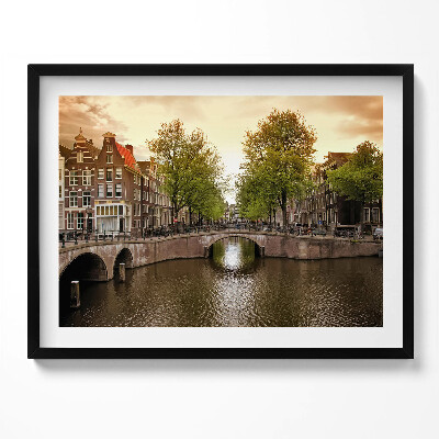 Tablou rama Canalele din Amsterdam în interiorul orașului