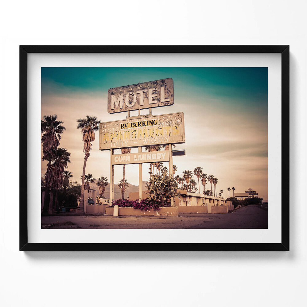 Tablou rama Indicator de motel pe marginea drumului SUA