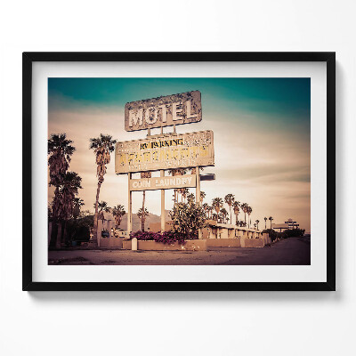 Tablou rama Indicator de motel pe marginea drumului SUA