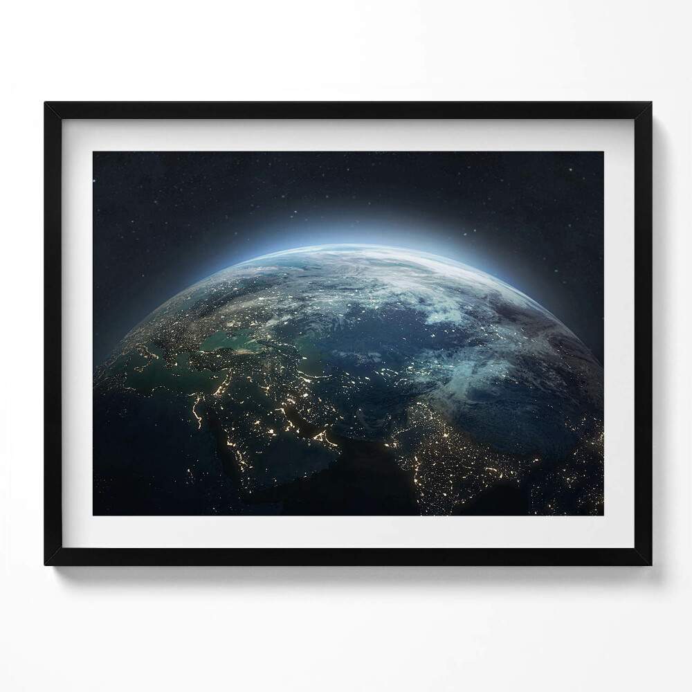 Tablou living cu rama Vedere a Pământului din spațiu