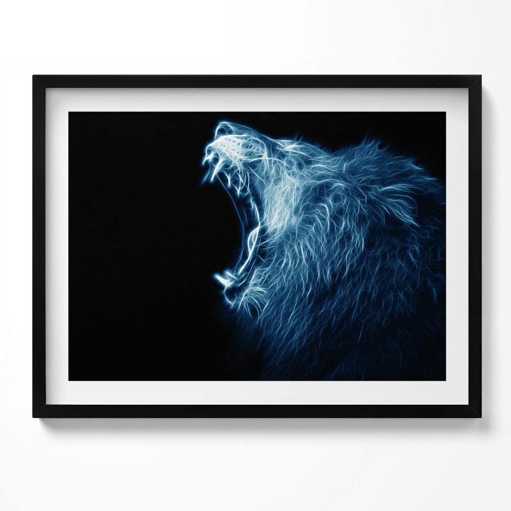 Tablou living cu rama Limbajul corpului leului sălbatic