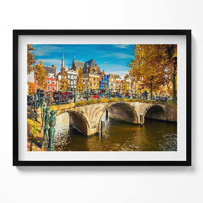 Tablou living cu rama Albastrul de toamnă al Amsterdamului