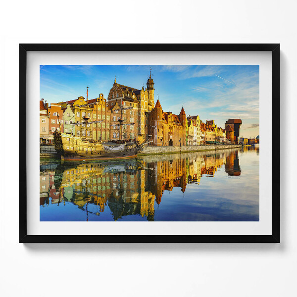 Tablou living cu rama Motlawa din Gdańsk