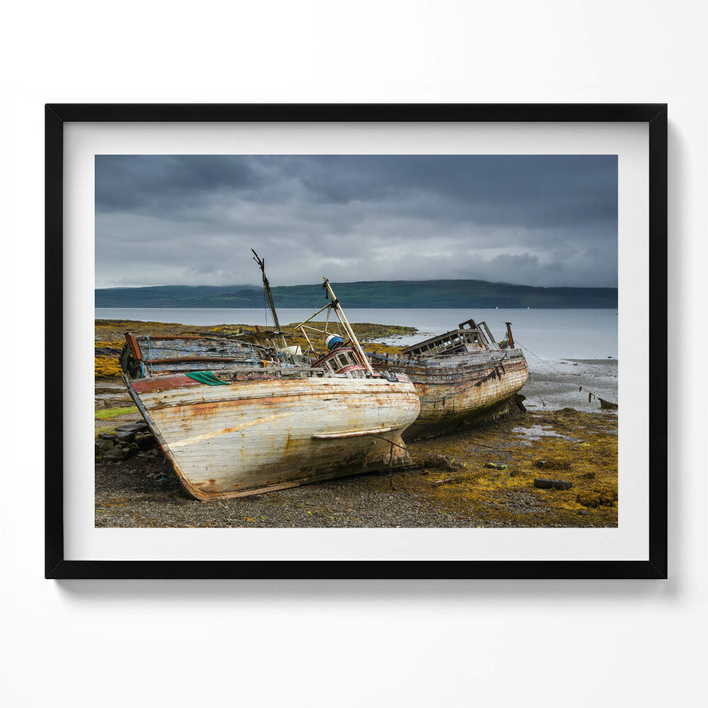 Tablou living cu rama Golful Salen și bărcile