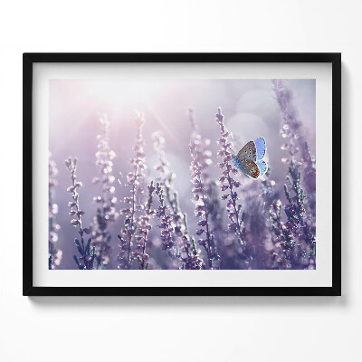 Tablou living cu rama Fluture pe flori sălbatice