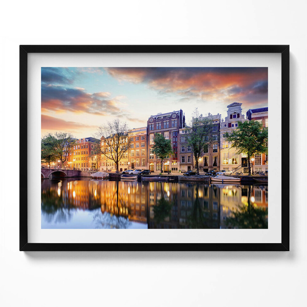 Tablou living cu rama Case Amsterdam Olanda