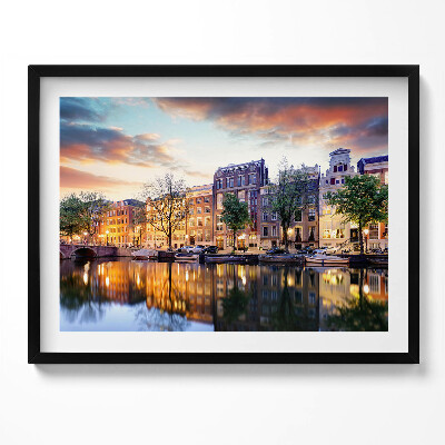 Tablou living cu rama Case Amsterdam Olanda