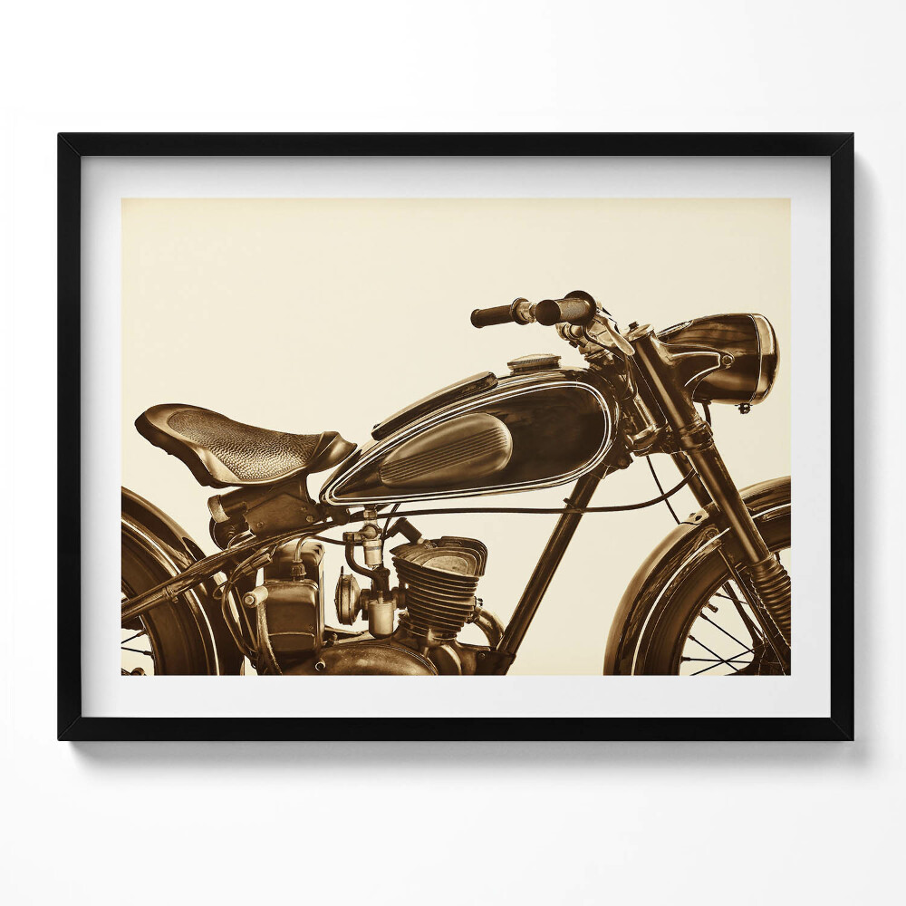 Tablou rama Retro sepia - Motocicletă de epocă
