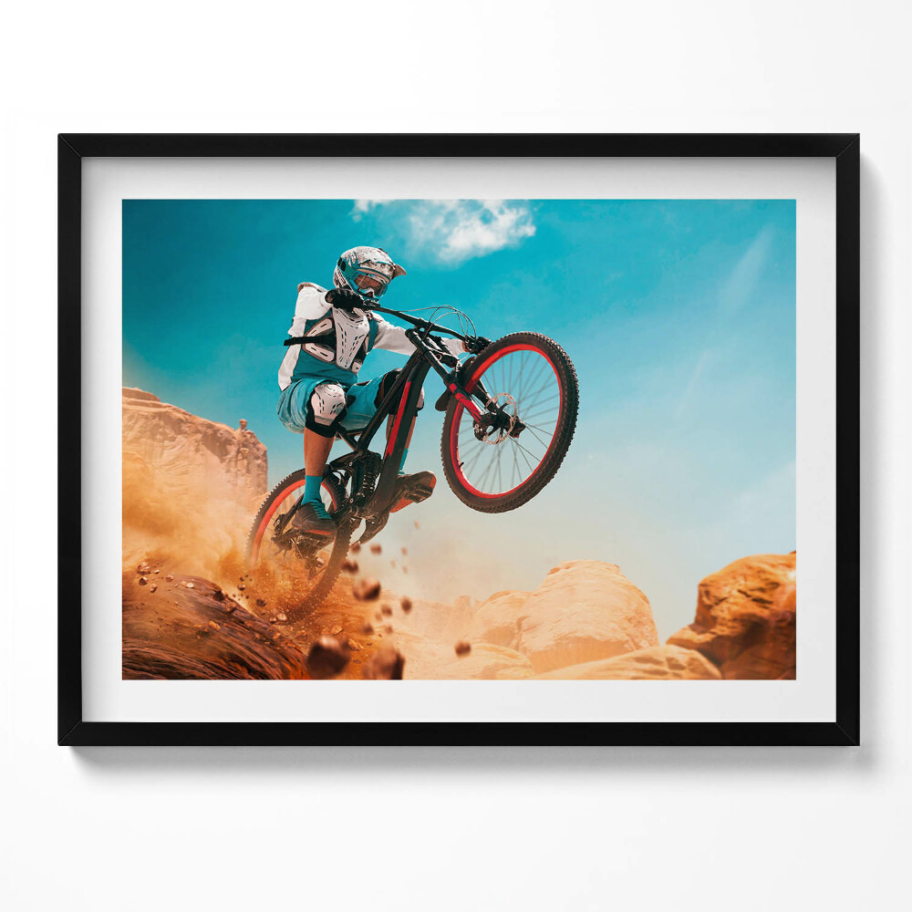 Tablou rama Mergând cu motocicleta în deșert