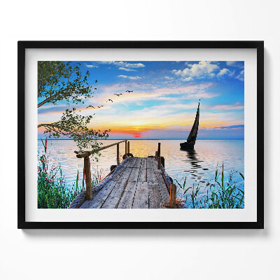 Tablou rama Barcă cu pânze pe lac