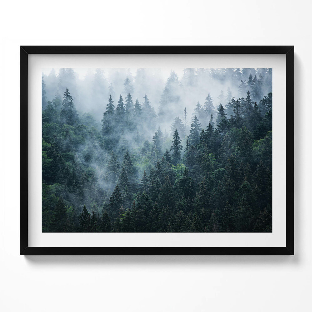 Tablou living cu rama Peisaj montan încețoșat