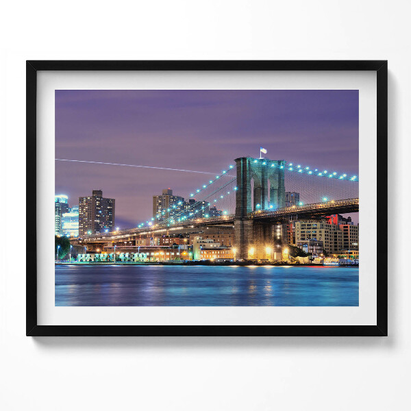 Tablou living cu rama Podul Brooklyn