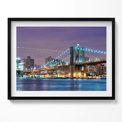 Tablou living cu rama Podul Brooklyn