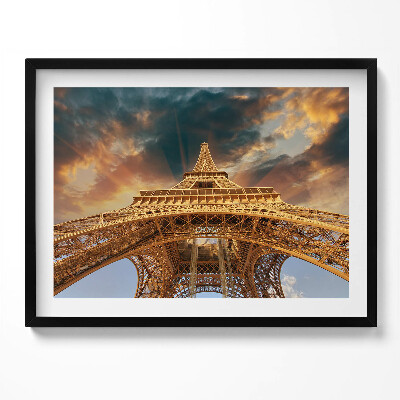 Tablou living cu rama Turnul Eiffel în lumina soarelui