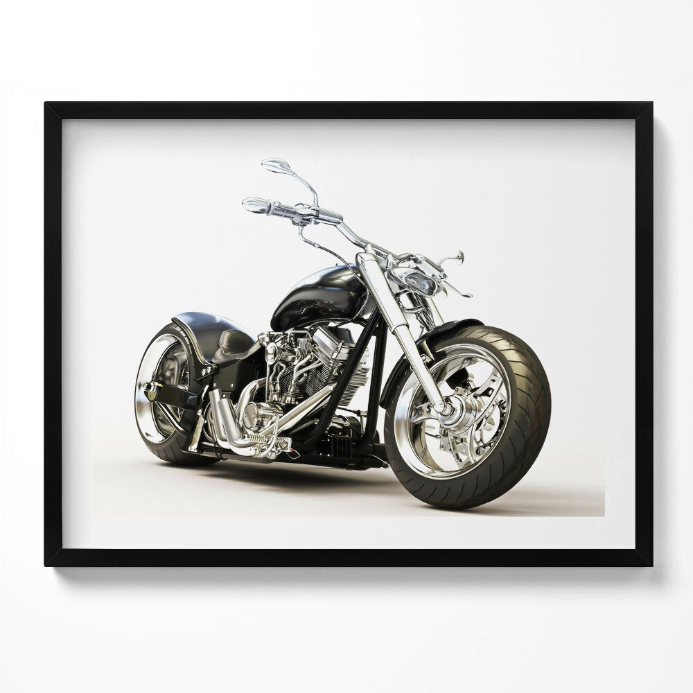 Tablou living cu rama Motocicletă neagră