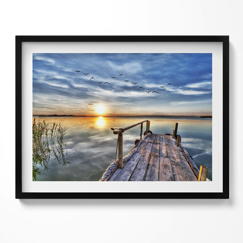 Tablou rama Apus de soare la lac