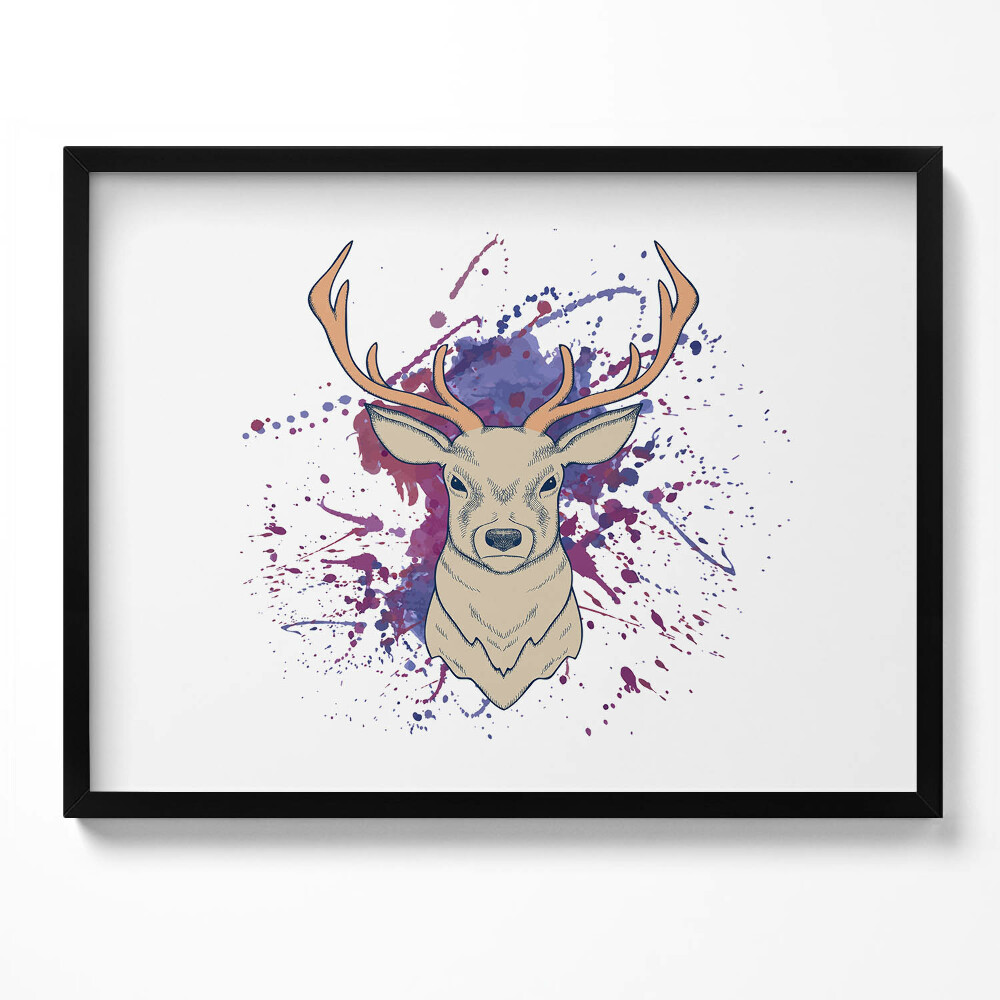 Tablou rama Ilustrație vectorială de cerb