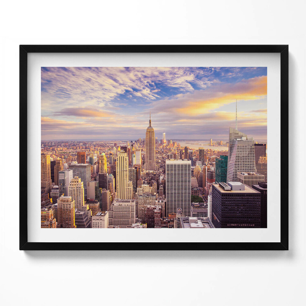 Tablou living cu rama Apus de soare New York