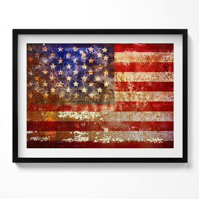 Tablou living cu rama Steagul SUA vintage