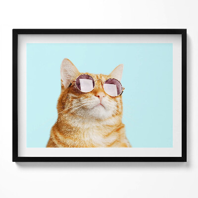 Tablou rama Pisică amuzantă cu ochelari