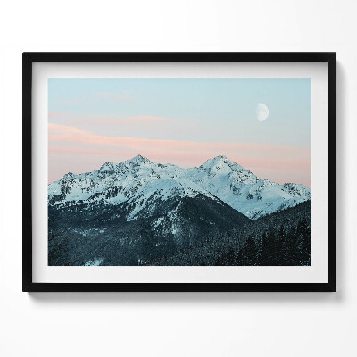 Tablou living cu rama Lanțul muntos iarna