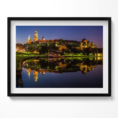 Tablou rama Wawel noaptea pe Vistula