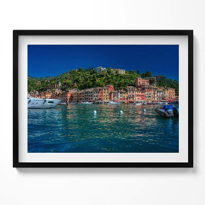 Tablou rama Nave care navighează în Portofino