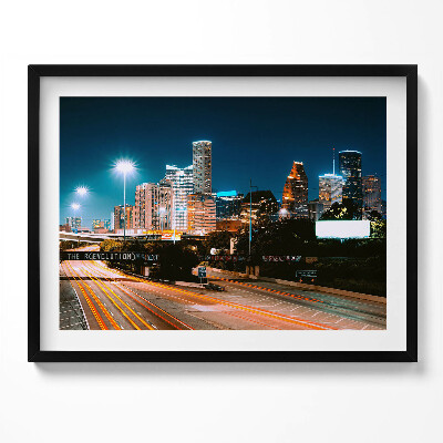 Tablou living cu rama Orașul Houston noaptea