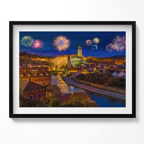 Tablou rama Focuri de artificii Krumlov Republica Cehă