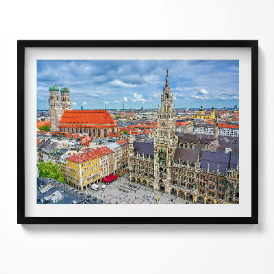 Tablou living cu rama Primăria Marienplatz din München