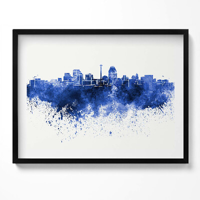 Tablou living cu rama Panoramă a acuarelelor din San Antonio