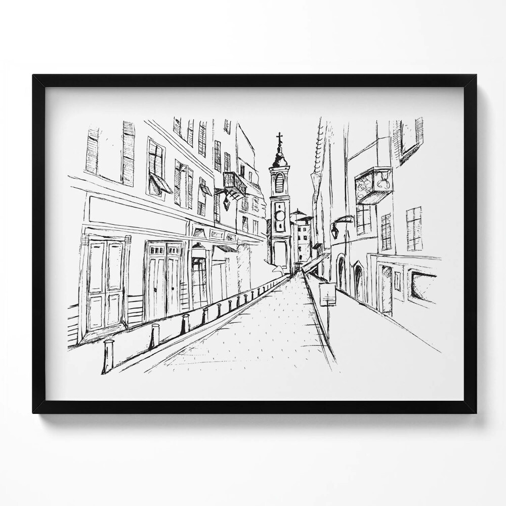 Tablou rama Desen al orașului Provence