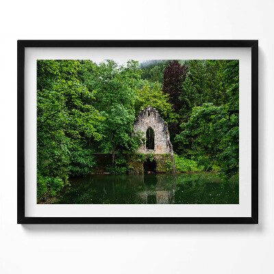 Tablou rama Ruinele vechii capele din Chamonix, Franța