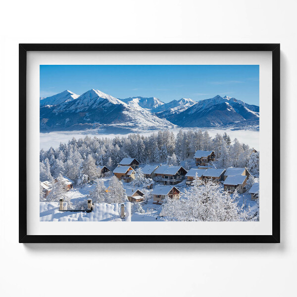 Tablou living cu rama Zăpadă în Alpi