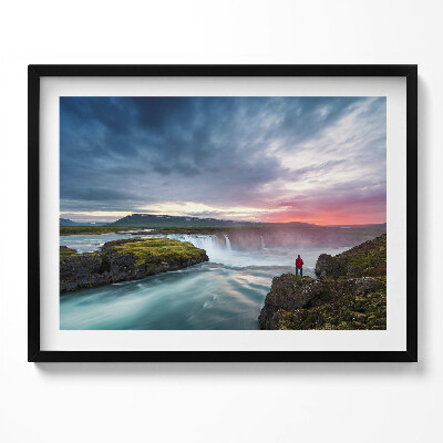 Tablou living cu rama Peisaj cu cascada Godafoss