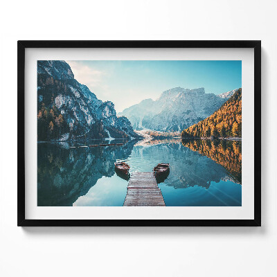 Tablou living cu rama Bărci pe lac