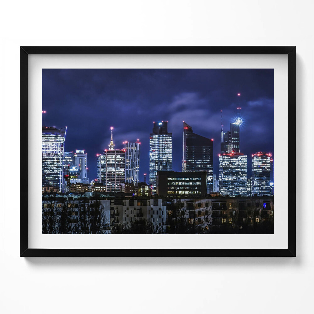 Tablou living cu rama Clădirile orașului noaptea