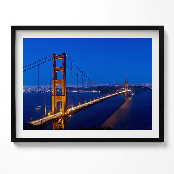 Tablou living cu rama Vedere a podului Golden Gate