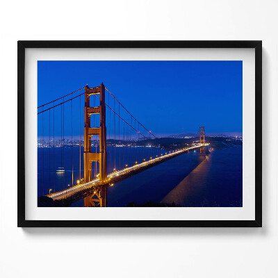 Tablou living cu rama Vedere a podului Golden Gate