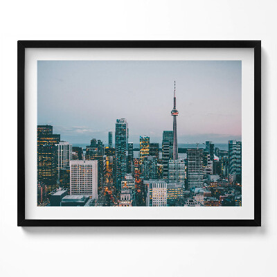 Tablou living cu rama Panorama orașului seara