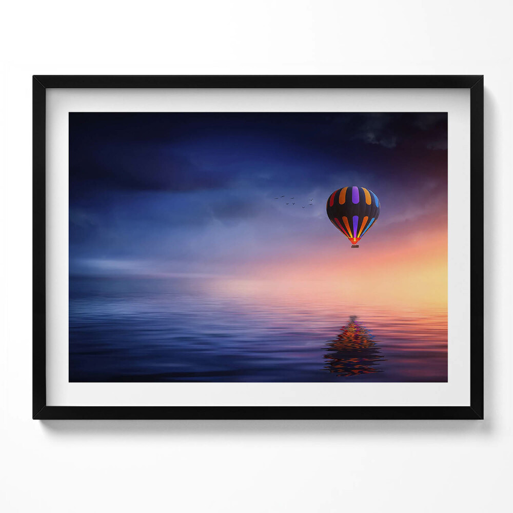 Tablou living cu rama Balon deasupra apei